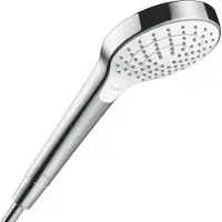 Hansgrohe Croma Select S, Handduschbrause mit Kopf, Chrom, Weiß, Wand
