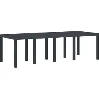 vidaXL Gartentisch Anthrazit 250 x 100 x 73 cm Poly-Rattan