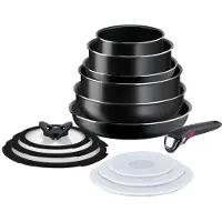 Lagostina Ingenio Easy Start, Gemischtes Set, Schwarz, Aluminium, Titan, Schwarz, Thermosignal