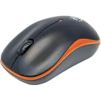 Manhattan Success Wireless Maus, USB, optisch, drei Tasten plus Mausrad, 1000 dpi, orange, Beidhändig, Optisch, RF Wireless, 1000 DPI, Schwarz, Orange