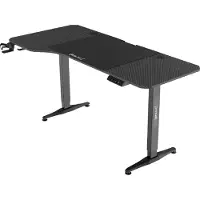Pro-Tec Höhenverstellbarer Tisch Oxnard 160 x 75 cm elektrisch Schreibtisch mit Memory-Funktion Arbeitstisch bis 80 kg Computertisch mit Getränkehalter Kopfhörerhaken Aluminiumgestell Schwarz