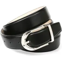 Anthoni Crown Ledergürtel , Damen, Gr. 100, schwarz, Rindsleder, unifarben, Gürtel Ledergürtel, Mit glänzender Schließe
