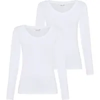 Ysabel Mora Langarmshirt Rundhals-Ausschnitt, weich, Baumwollmix, elastisch