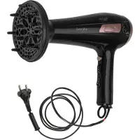Adler Hair dryer with retractable power cord | AD 2283 | 2400 W | Number of temperature settings 3 | Diffuser nozzle | Black/Golden Rose