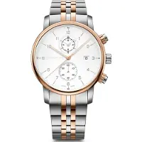 Wenger Urban Classic Chrono 42mm Herrenuhr 2-Tone weiss/silber/roségold 01.1743.127
