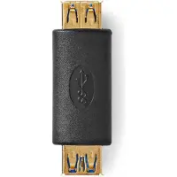 Nedis USB-A Adapter - USB 3.2 Gen 1 - USB-A Buchse - USB-A Buchse - 5 Gbps - Rund - Vergoldet - Anthrazit - Box