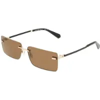 Calvin Klein Jeans Elegante Damen-Sonnenbrille: Beige, Metall, Rechteckig, Braun