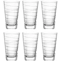 Leonardo Glas "Trinkgläser Vario Struttura 280 ml 6er Set transparent", bunt (transparent), 6 tlg., Glas, Trinkgefäße, Glas