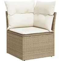 vidaXL Gartensofa-set 5 stk. 4-Sitzanzahl Beige und Creme Poly-Rattan