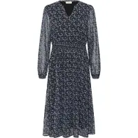 Cream Midikleid "Damen Kleid CRYuna", Damen, Gr. 38, N-Gr, schwarz (schwarz neutral leaf), Obermaterial: 100% Polyester PES., Kleider Midikleid
