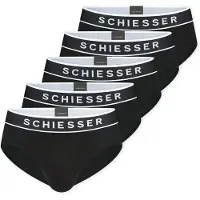 Schiesser Slip "Slip 5pack Shorts 5er Pack", Herren, Gr. XL, schwarz, Obermaterial: 95% Baumwolle CO. 5% Elasthan EL., Unterhosen Slip