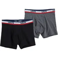 Levi's Kids Boxershorts KIDS "SPORTSWEAR LOGO BOXER BFIEF", Jungen, Gr. M (140/152), 2 Stk., grau (schwarz, grau), Obermaterial: 95% Baumwolle, 5% Elasthan, eng, Unterhosen Boxershorts, for BOYS