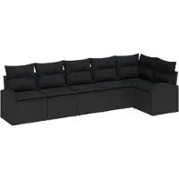 vidaXL Gartensofa-set Schwarz Poly-Rattan