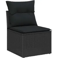 vidaXL Gartensofa-set 7 Stk. Schwarz und Braun