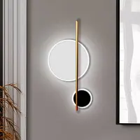 Schuller Valencia LED-Wandlampe Duo, Höhe 52 cm, schwarz/goldfarben, Metall