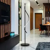 Schuller Valencia LED Stehlampe Boa, schwarz, für Wohn- / Esszimmer, Aluminium, Modern, LED Stehlampe