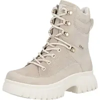 Rieker Damen Schnürboots Beige Leder und Synthetik Größe: 42