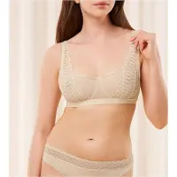 Triumph Bügel-BH "Aura Spotlight T", Damen, Gr. 85, Cup D, beige (creamy dream), Spitze, Obermaterial: 85% Polyamid, 15% Elasthan, unifarben, BHs Bügel-BH, moderne Grafikspitze, eckiger Ausschnitt