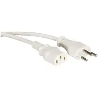 Value Netzkabel T12 auf C13, weiss 1,8m