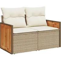 vidaXL Gartensofa-set 13 Stk. 9-Sitzanzahl Beige und Creme Poly-Rattan