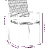 vidaXL 5-tlg. Garten-Essgruppe mit Kissen Poly Rattan und Stahl