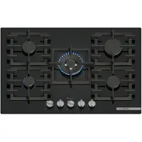 Bosch Serie 6 PPQ7A6I40, Schwarz, Integriert, 75 cm, Gaskochfeld, Gehärtetes Glas, 5 Zone(n)