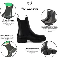 Tamaris Chelsea Boots Damen Leder & Textil Schwarz Größe: 41