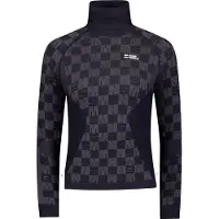 Mons Royale Womens Ascender Merino Base Layer Mock Neck Long Sleeve forged iron / black (913) L