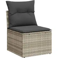 vidaXL Gartensofa-set 8 stk. Hellgrau Poly Rattan