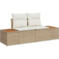 vidaXL Gartensofa-set 4 Stk. Beige und Creme Poly Rattan