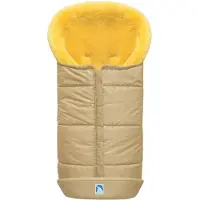 HEITMANN FELLE Fußsack "Eisbärchen - Lammfell Winterfußsack - Premium Qualität" mit echtem Lammfell, für Kinderwagen & Buggy, 6 Gurtschlitze, waschbar