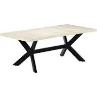 The Living Store Esstisch Weiß 200×100×75 cm Massivholz Mango