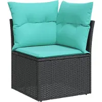vidaXL 10-tlg. Garten-Sofagarnitur mit Kissen Schwarz Poly Rattan