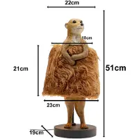 Kare Tischleuchte Animal Meerkat Fur, braun, 51 cm, E14
