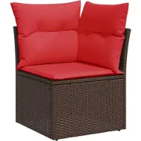 vidaXL 10-teiliges Gartensofa-Set mit Kissen, braun, Polyrattan