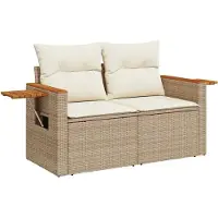 vidaXL Gartensofa-set 11 stk. 8-Sitzanzahl Beige und Creme Poly-Rattan