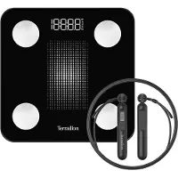 Terraillon Vernetzte körperanalysewaage und springseil 180 kg/100 g schwarz GYMFITCONNECT