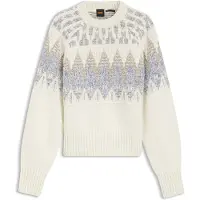 BOSS für Damen. 50551269 Farombo Pullover off-white (S), Weiß, Lässig, Wolle