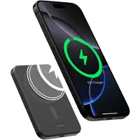 Pitaka Powerbank Qi2 (5000mAh/15W) – Qi2-es schnelles kabelloses Laden – 5000mAh Akkukapazität für ganztägige Stromversorgung – Starker magnetischer Befestigungsmechanismus für sichere Nutzung