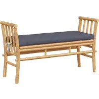 vidaXL Gartenbank 2 -Seater 110 x 38 x 65cm Bambus Braun Rechteckig