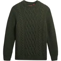 Superdry für Herren. M6110697A Jacob Cable grüner Pullover (L), Lässig, Acryl