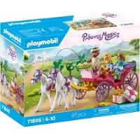 Playmobil Prinzessin Magie, Kutschenfahrt mit Prinzessin und Prinzen, Prinzessinnen-Spielzeug, Märchen-Spielzeug für Kinder ab 4 Jahren, 71846