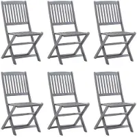 Syfax Klappbare Gartenstühle 6 Stk. mit Sitzkissen Massivholz Akazie