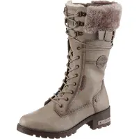 Mustang Damen Stiefel mit Reißverschluss und Plüsch 15M0082003, Größe:41 EU, Farbe:Weiß