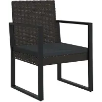 Syfax Gartensessel mit Kissen Schwarz Poly Rattan