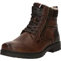 Mustang Winterstiefelette SHOES "Midor", Herren, Gr. 46, Warmfutter, braun, Lederimitat, Textil, used, Basic, Schuhe Winterstiefelette, Schnürstiefel, Winterstiefel mit Warmfutter