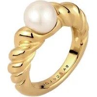 Elli Perlenring PREMIUM "Ring Weiß 925 Sterling Silber, mit Perle von Swarovski" Gr. 56, gold, Fingerringe, Damen, 56, Silber 925 (Sterlingsilber), Perlenring