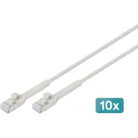Digitus CAT 6A F-FTP abwinkelbares Patchkabel, Kupfer, 1,5 m, Grau, 10 Stück, 1,5 m, Cat6a, F/FTP (FFTP), RJ-45, RJ-45, Grau