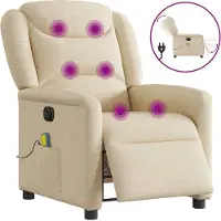 Syfax Massagesessel Elektrisch Creme Stoff