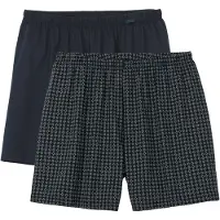 Calida Boxer "Prints Benefit", Herren, Gr. M (50), 2 Stk., grau, Obermaterial: 100% Baumwolle, unifarben, weit, Unterhosen Boxer, mit weichem Bund